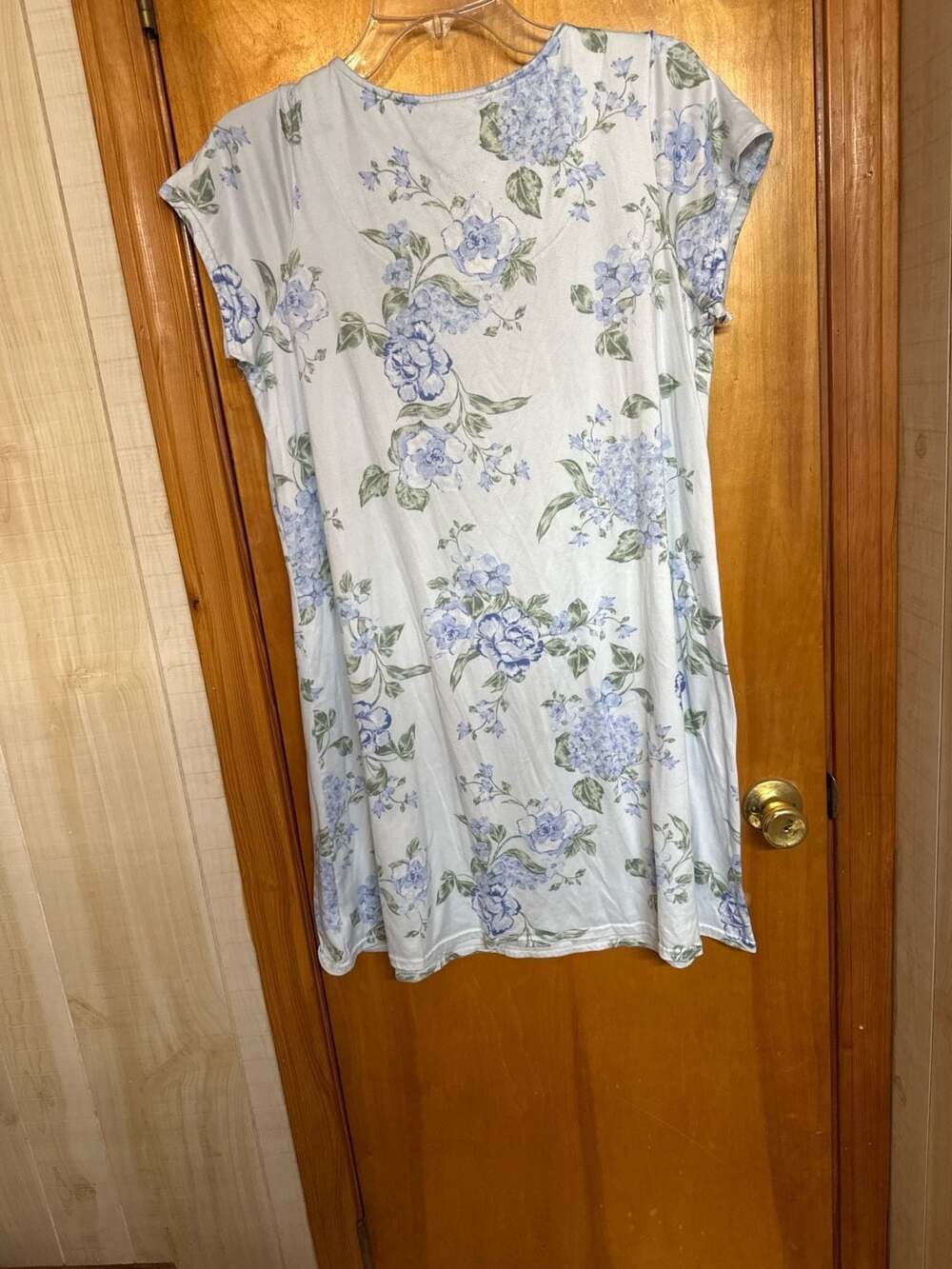 Blue Floral Short Sleeve Nightgown Women’s Plus Size XL